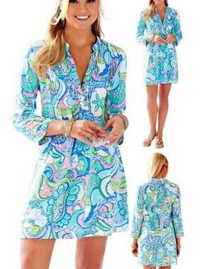 LILLY PULITZER SARASOTA PINTUCKED TUNIC DRESS
